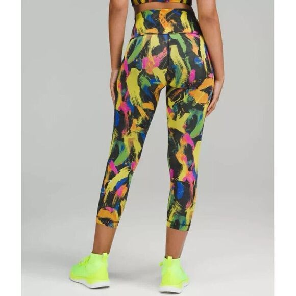 Lululemon Women's Sz 2 Black Multi Wunder Train High Rise Crop 23” Leggings - Picture 13 of 13